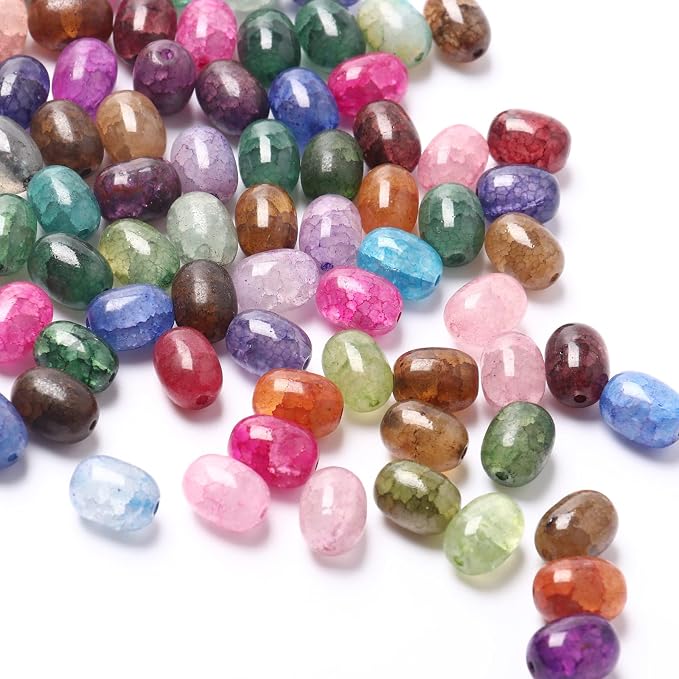 112PCS Natural Stone Beads Oval Agate Loose Beads Bulk - Image 7