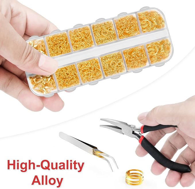 1200 Pcs Jump Rings for Jewelry Making Supplies, Necklace Repair Kit - Image 3