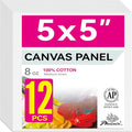 PHOENIX Small Painting Canvas Panels 5x5 Inch, 12 Value Pack - 8 Oz Triple by PHOENIX