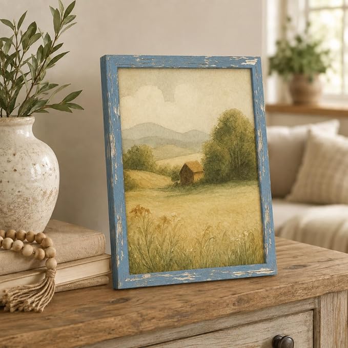 puthiac 11x14 Rustic Farmhouse Picture Frame, Denim Blue, 1 Pack | Distressed - Image 7