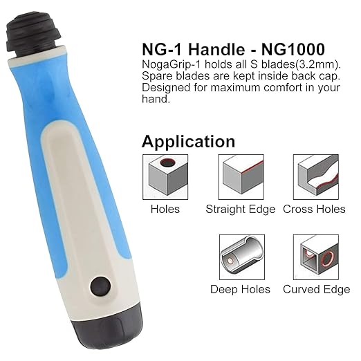 Acrux7 Hand Deburring Tool Kit, 10pcs Rotary Deburr Blades + 1pcs Countersink Blade with Aluminum and Silicone Handle, Great Burr Remover Hand Tool for Wood, Plastic, Aluminum, Copper and Steel
