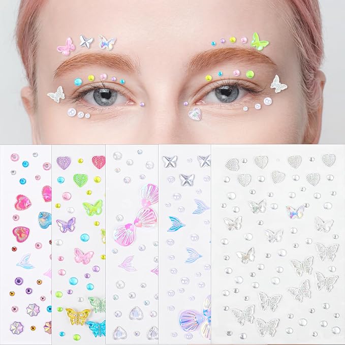 Yuanchu Gem Stickers Jewels for Crafts, 5 Sheets Rhinestone Self Adhesive | - Image 8