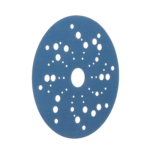 3M Hookit Blue Abrasive Ceramic Aluminum Oxide Hook & Loop Disc - 5 in Diameter Multi-Hole Vacuum Holes - 36166 [PRICE is per BOX]
