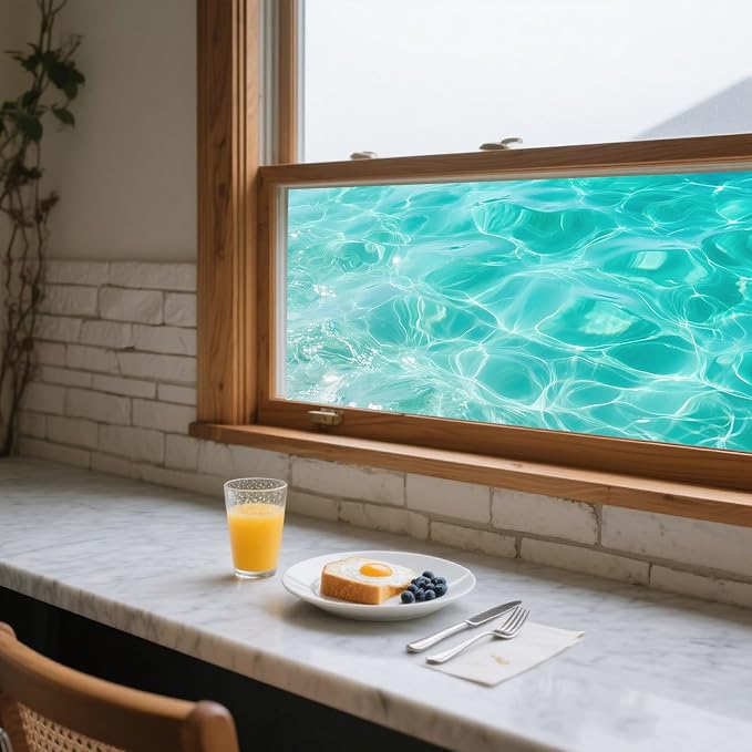 IVN Privacy Window Film Decorative Clear Water Ripples, Static Cling Window Film - Image 5