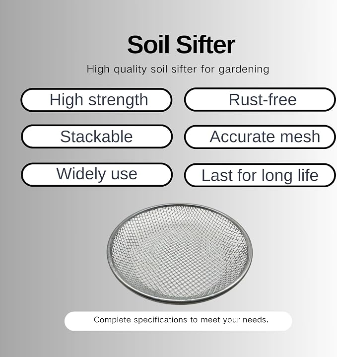 3 PCS Soil Sieve for Garen -12 inches Soil Sifter for Rocks Compost Suitable - Image 8
