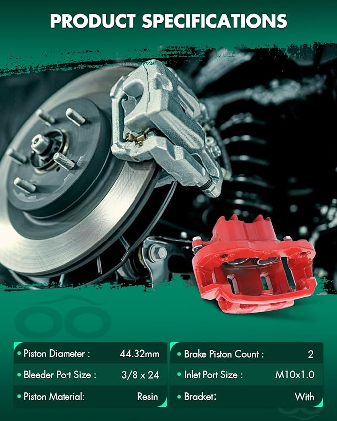 SCITOO Rear Left+Right Brake Calipers With Bracket 18-B4752 18-B4753 Compatible For Ford For Excursion 2000-2005 For Ford For F-250 Super Duty 2000-2004 For Ford For F-350 Super Duty 2000-2004