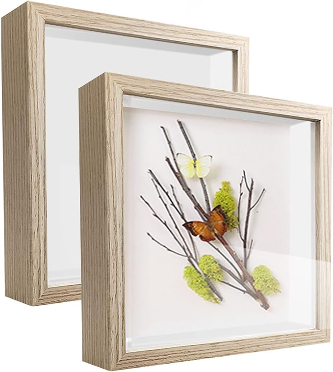 5x5 Small Shadow Box Frame Display Case, Display Case Box by TOUYINGER