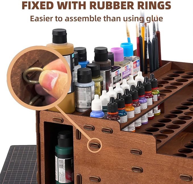 OPHIR Paint Storage, Wooden Paint Organizer - Image 5