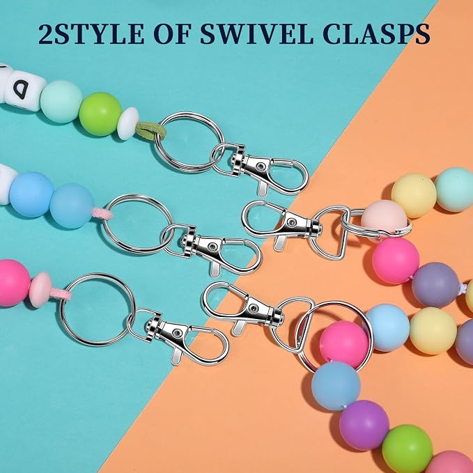 Teenitor 524PCS Keychain Making Kit, Key Chain Clips, Key Chain Rings, Lanyard - Image 5