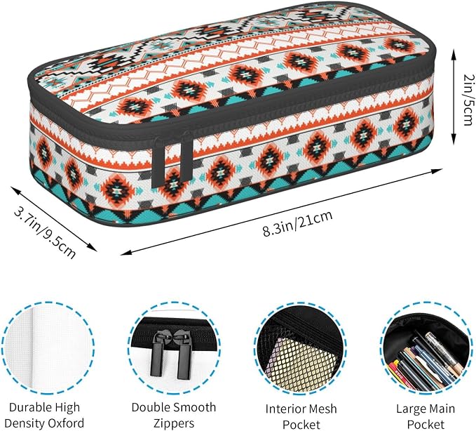 Aztec Ethnic Tribal Pencil Case Organizer Big Capacity Pencil Pouch Stationery - Image 5