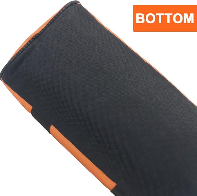 Tool Bag 13 Inch Waterproof Orange Tool Organizer with Wide Mouth for Power Tools and Hand Tools Oxford Cloth Fabric(3 pockets)