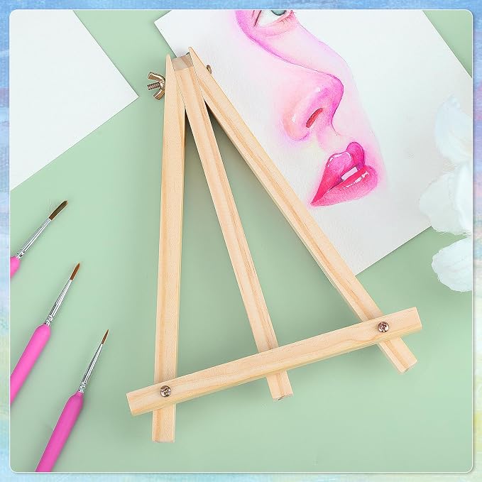 8 Pack 9 Inch Easel for Painting, Wooden Easel Stand for Sign Table Top Small - Image 3