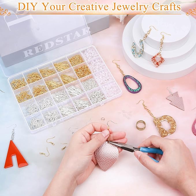 Hypoallergenic Earring Making Kit, modacraft 2000Pcs Earring Making Supplies Kit - Image 7