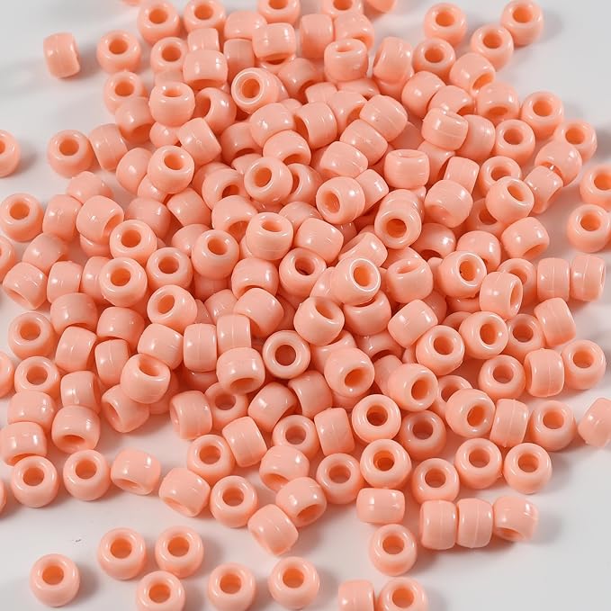 1000 Pcs Acrylic Pony Beads 6x9mm Bulk by Gxueshan