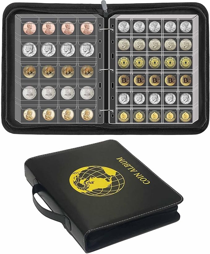 400 Pockets Coin Collection Album Book Holder by Xxmbbjy