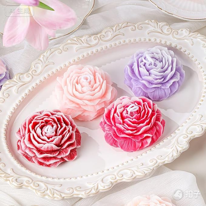 9 Pcs 3D Silicone Flower Molds for Candle Soap Making Cake Chocolate Making | - Image 8