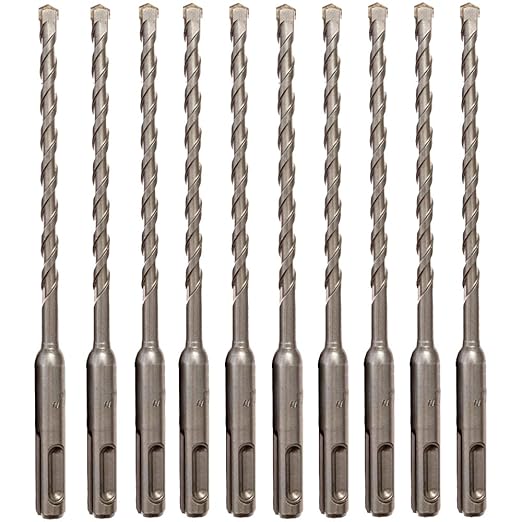 10PCS, 3/8" x 6", SDS Plus, Hammer Drill Bits, Rotary Hammer Drill Bits