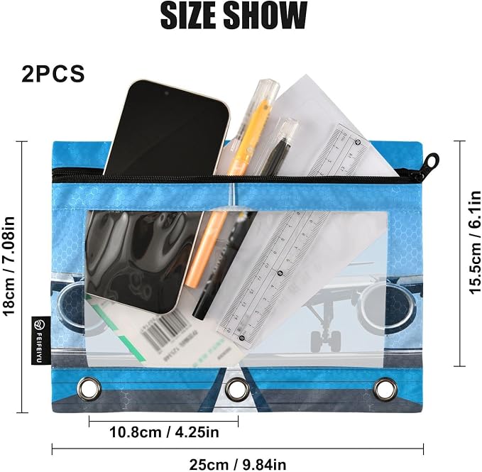 White Airplane Aircraft Pencil Pouch - Image 3