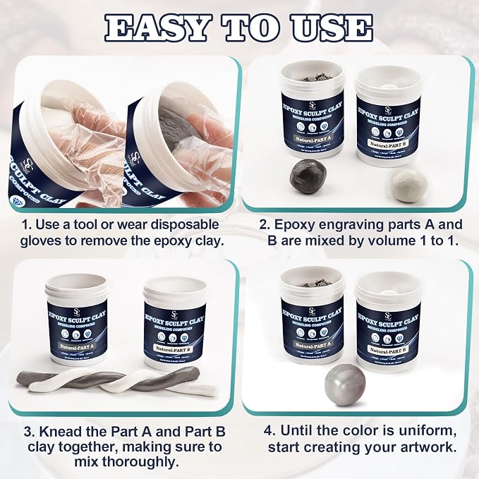 Epoxy Putty Sculpt Clay, 2 Part A & B - Image 5