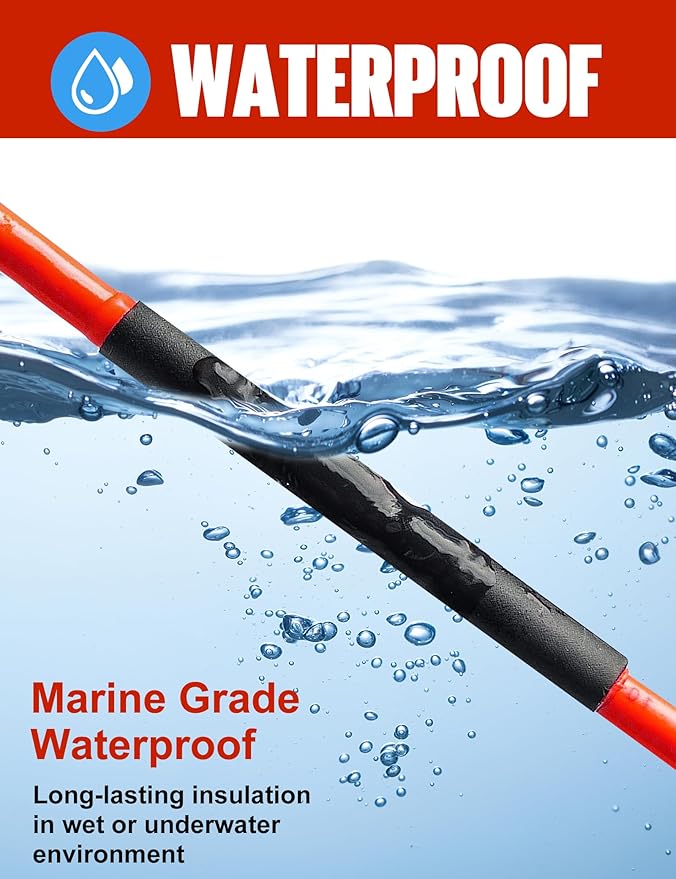 Lsnisni 3:1 Heat Shrink Tubing Ø5/8inch ＆ 3/4inch 13ft, Marine Grade Waterproof, Dual Wall Adhesive Lined, Heat-Shrink Tubing Black (Ø5/8” 13ft)