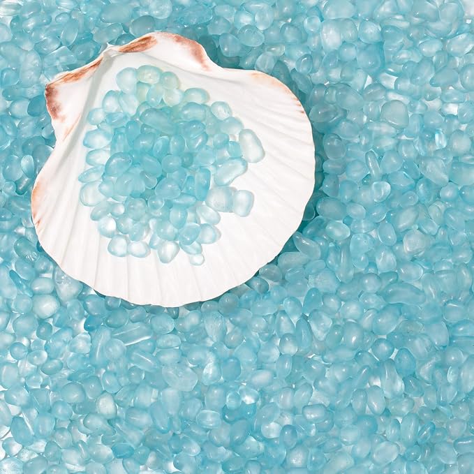 QEQEKAKA Sea Glass Stones for Crafts About 1LB Glass Pebbles Gemstones Bulk for - Image 8