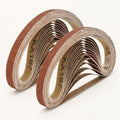50 Pcs 1/2 x 18 Inch Hard Cloth Aluminum Oxide Sanding Belts,10 Pcs Each of 60/120/240/400/600 Grits Sanding Belt for Detailing Bandfile Sander,452 x 15 mm Sanding Belts for Mini Belt Sander.