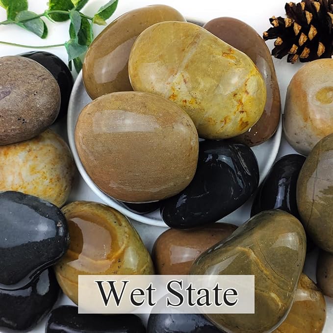 YISZM 40lbs Natural River Rocks, Hand-Picked Smooth Stones - Image 3