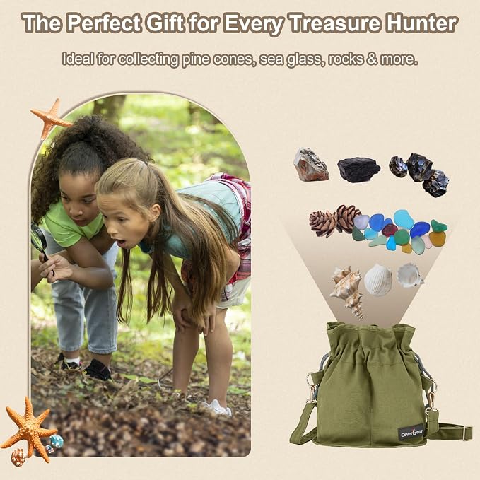 Nature Collection Bag for Rock, Pine Cones, Beach Glass, Teens & Women Canvas - Image 6