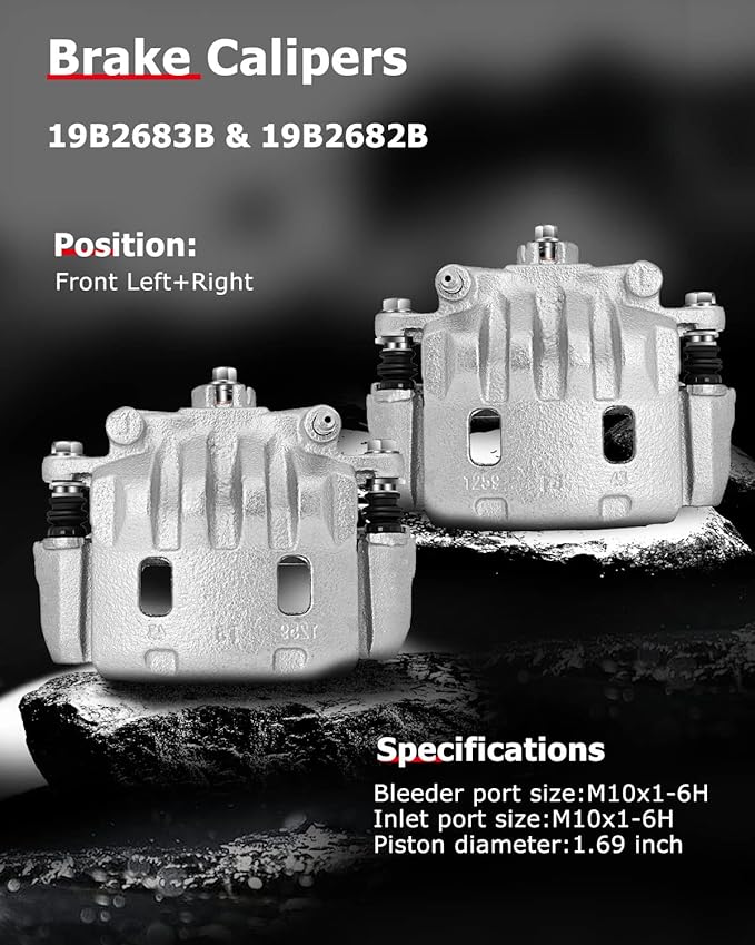cciyu 19B2683B 19B2682B Front Left & Right Brake Calipers with Bracket For Saab 9-2X 05-06,For Subaru For Baja/For Crosstrek/For Forester/For Impreza/For Legacy/For Outbac/For WRX/For XV Crosstrek