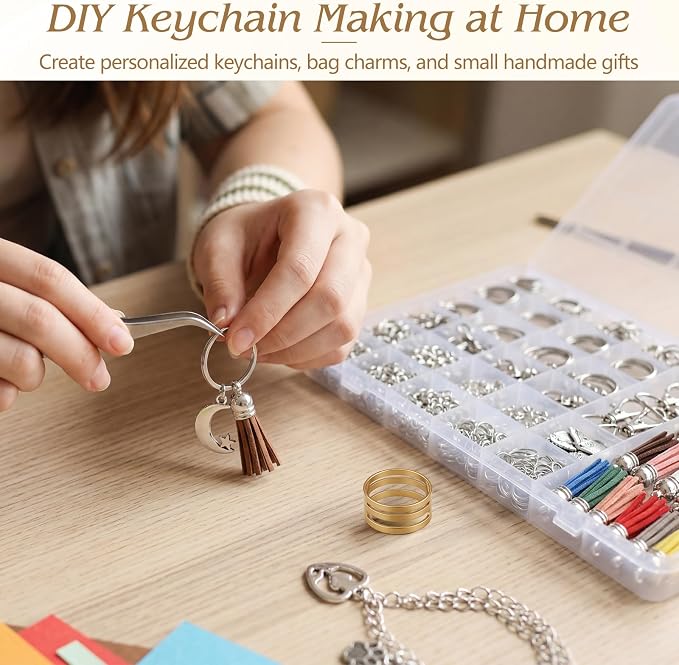 BESARME 695PCS Keychain Making Kit Metal Key Chain Supplies - Image 4