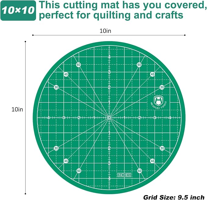 Headley Tools 10"x10" Round Rotating Cutting Mat, Self Healing Mat - Image 3