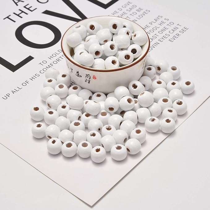 AD Beads Wood Spacer Loose Wooden Craft Beads Big Hole Beads Assorted - Image 3