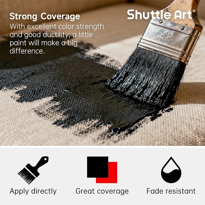 Shuttle Art Black Fabric Paint, 16.9 oz Permanent Fabric Paint - Image 4
