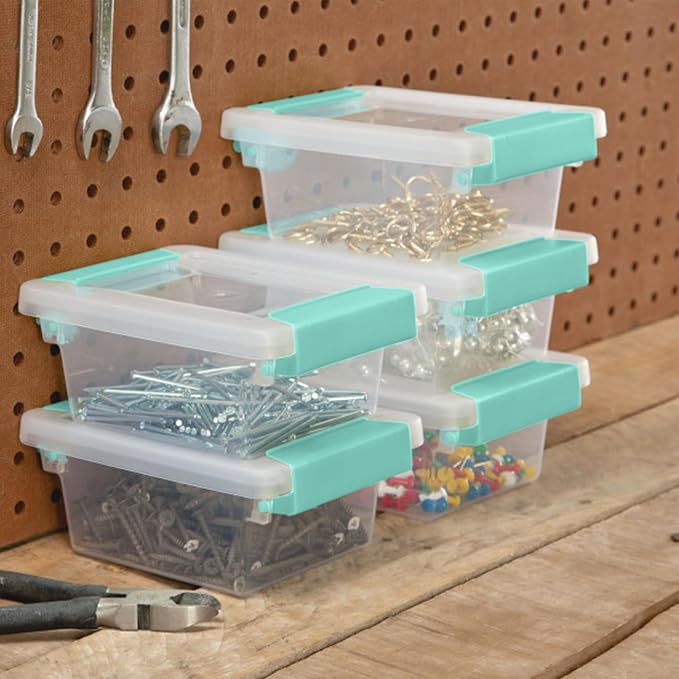 Sterilite 12-Pack Clip Box, Stackable Clear Plastic Bins - Image 6