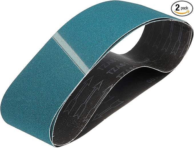 HARFINGTON 6 x 48 Inch Sanding Belts, 2 Pcs 100 Grit Zirconia Abrasive Belt Sander File Belt for Woodworking, Metal Polishing, Knife Sharpener