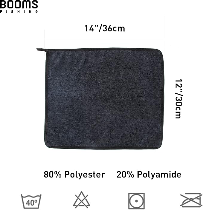 Booms Fishing B0T Microfiber Fishing Towel with Clip, 3 Pack Black