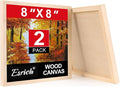 ESRICH 8x8 Inch Wood Panels, 2 Pack Square Craft Wood Canvas Boards, Blank by ESRICH