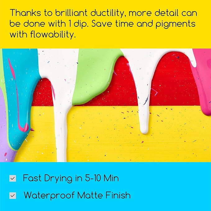 MEEDEN Soft Body Acrylic Paints Set: Matte Finish 12 Colors x 60ml/2oz Fluid - Image 5