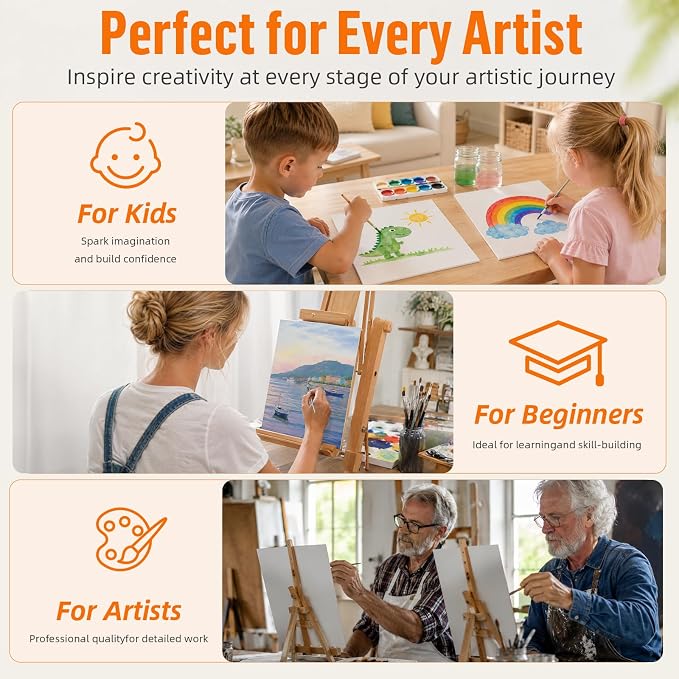 CONDA Canvas Boards for Painting, 100% Cotton Canvas Panels, Artist Quality for - Image 6