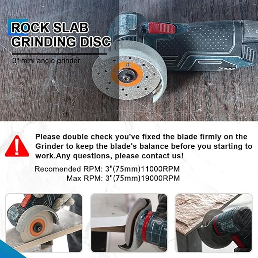 Rock Slab Grinding Disc - 7 inch Glass Cutter Disc 10pcs, Granite Cutting Disc, Diamond Grinder Wheel for Rock Slab, Stone, Tile, Marble, Granite, Glass Diamond Cutting Discs