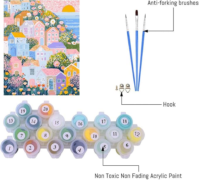 Clendo DIY Paint by Numbers Kit - Image 3