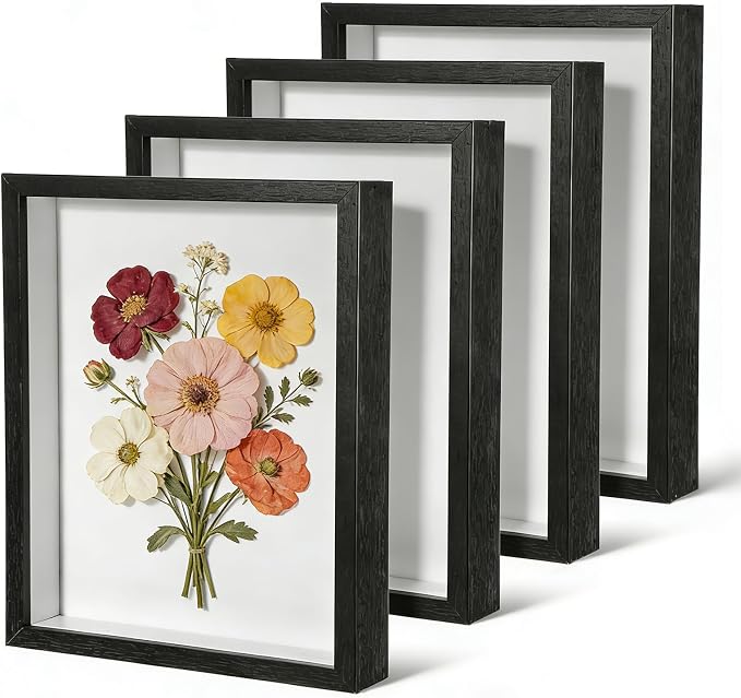 4 Pack 8 x 10 Shadow Box Frame, Shadow Boxes Display Cases 3D Wood Deep by Unknown