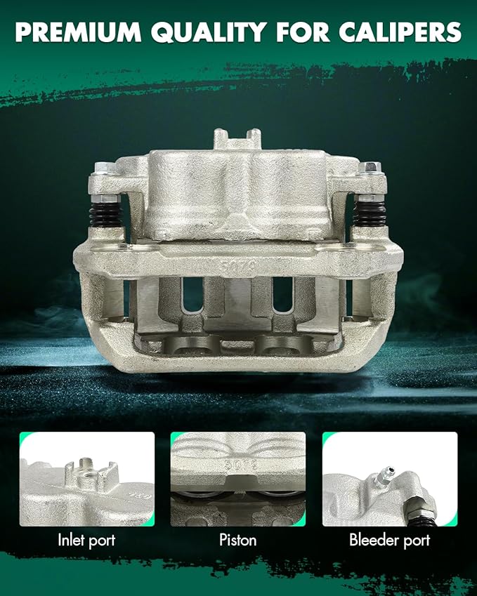 SCITOO 19B6448 Front Left Disc Brake Caliper w/Bracket Fit For Honda For Odyssey 2011-2017, Double Pistons