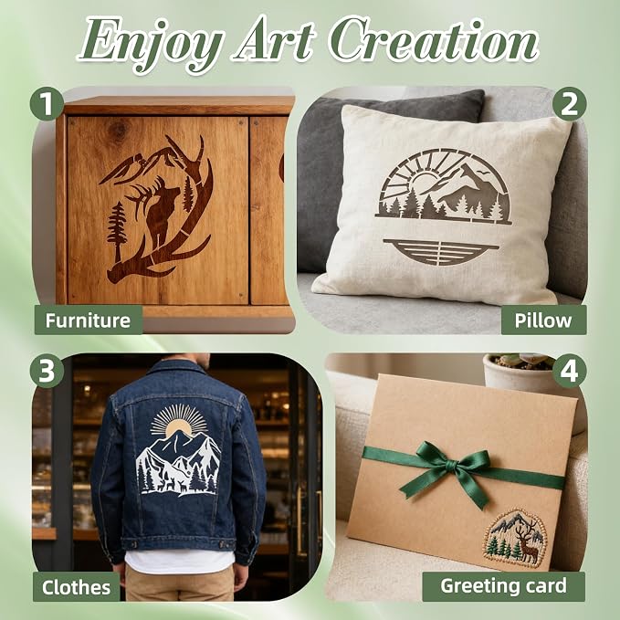 15Pcs Mountains and Animals Stencils - Image 5