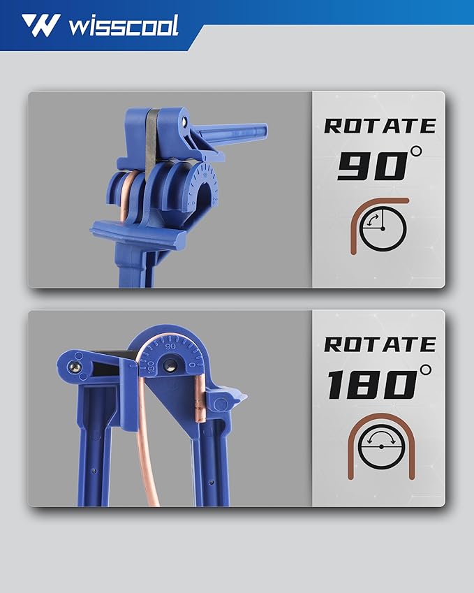 4-in-1 Tube Bender Tubing Brake line Bender for Soft Copper, Aluminum, Metal, Pipe Bender 180° (3/16" 1/4" 5/16" 3/8")