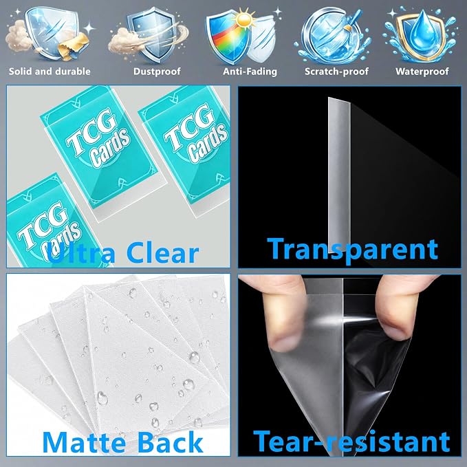 500 Count Card Sleeves for Trading Cards, Matte Clear Deck Card Sleeve - Image 8