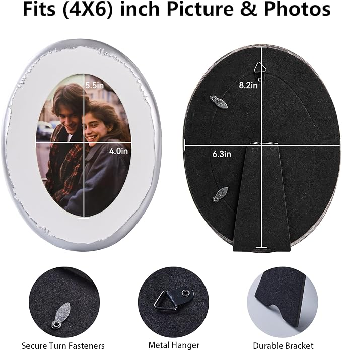 4x6 Ornate Oval Picture Frame, Hand-Crafted Resin Frame - Image 5