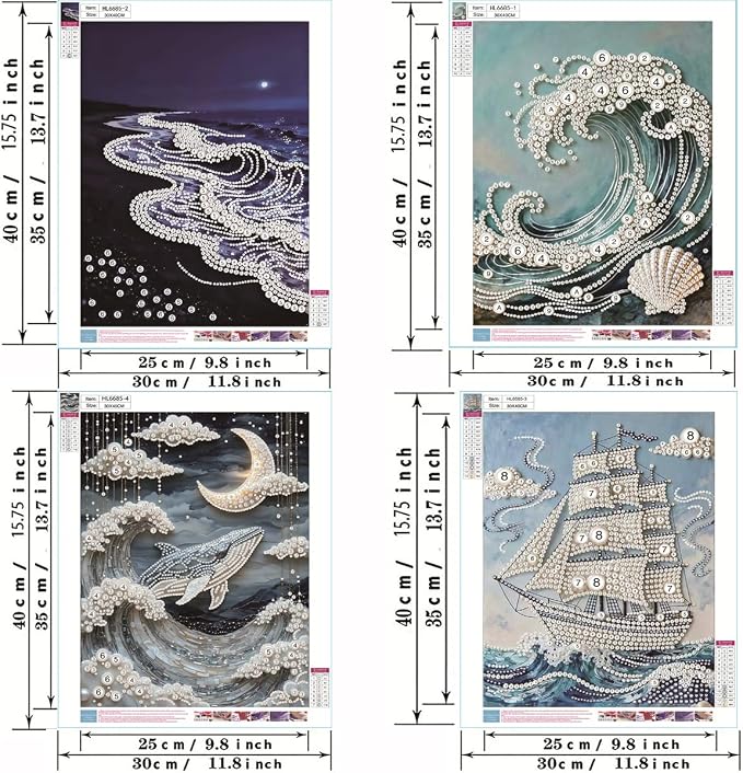 4 Packs Pearl Diamond Painting Kits - Image 5