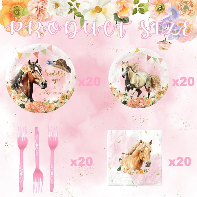 Girl Horse Party Decorations Set - Image 3