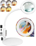30X 10X Magnifying Glass with Light and Stand, 5 Color Modes Stepless Dimmable by ProfessionalDetailLighting
